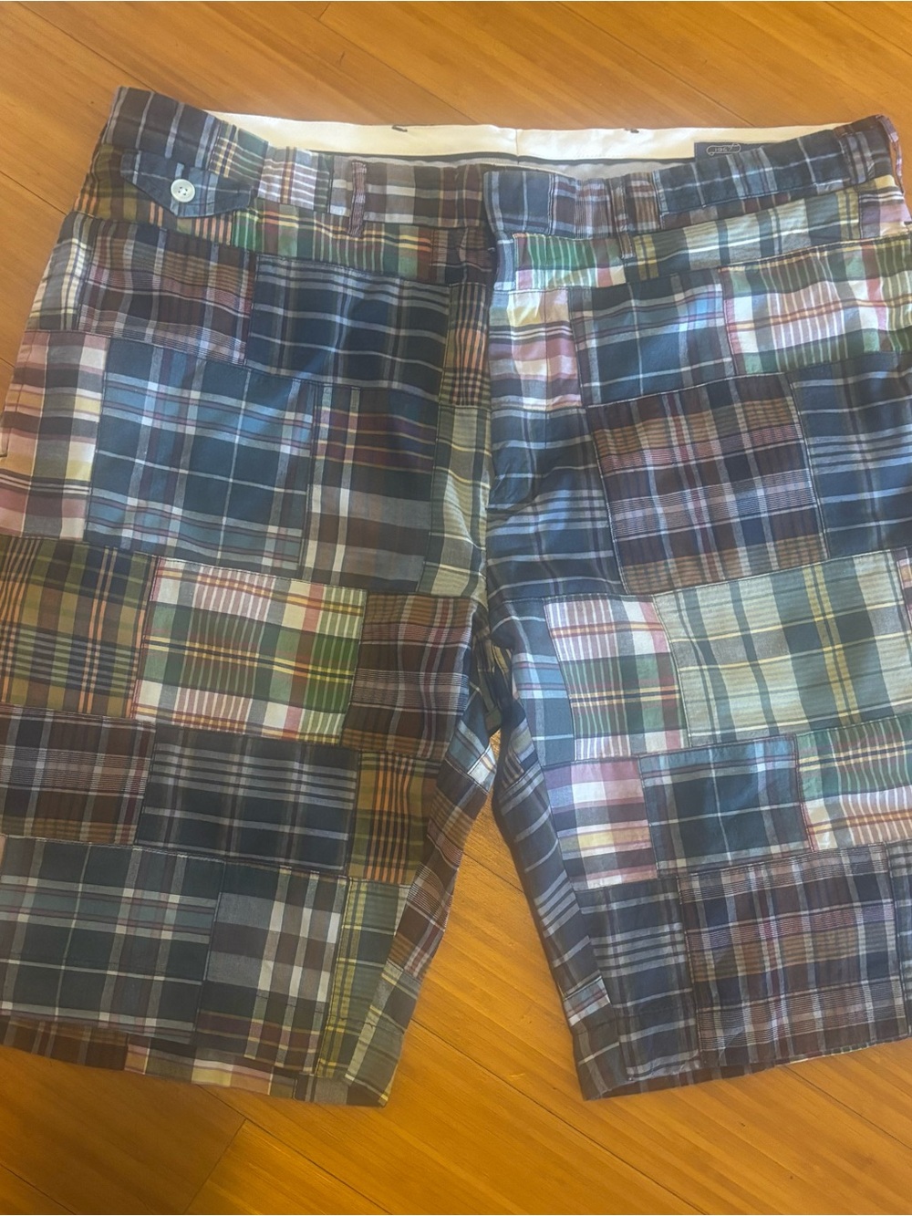Men's Ralph Lauren Polo Multicolor Patchwork Plaid Shorts size 38 waist